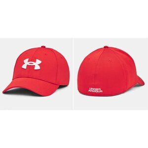 Men's Under Armour Blitzing Baseball Cap 1376700 UA Red/White Fitted XL/2XL Hat
